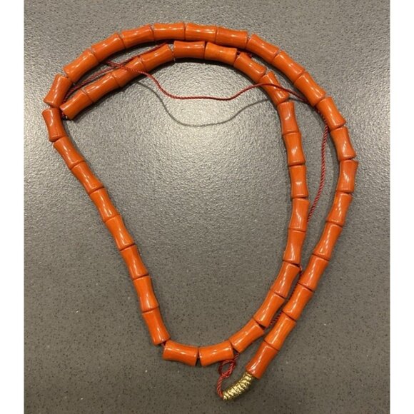 Orange Coral Barrel Loose Bead Strand